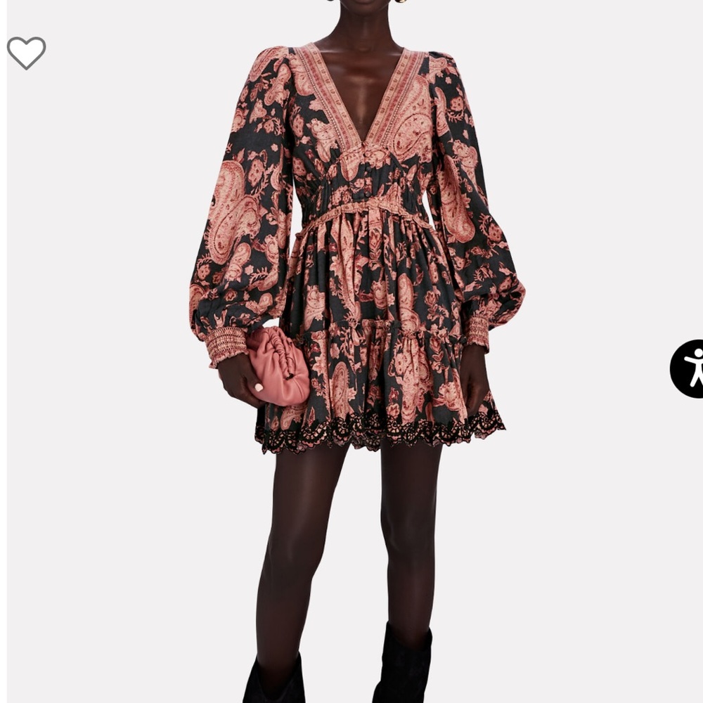 HEMANT & NANDITA Luana Paisley Print women’s mini dress size small